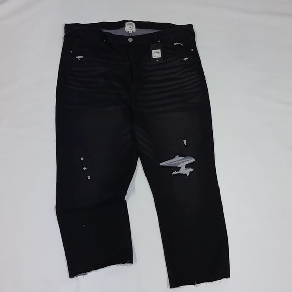Serra Retreat NWT black distressed cropped jeans. Size 26W women’s comfort jean - Picture 4 of 16